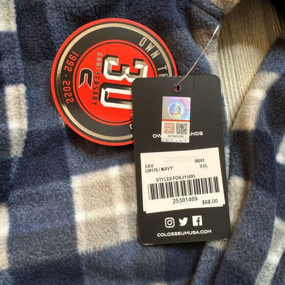 Colosseum Xavier Musketeers Logo Fleece Snap Jacket Men’s XXL Blue Shacket NWT - Picture 8 of 11